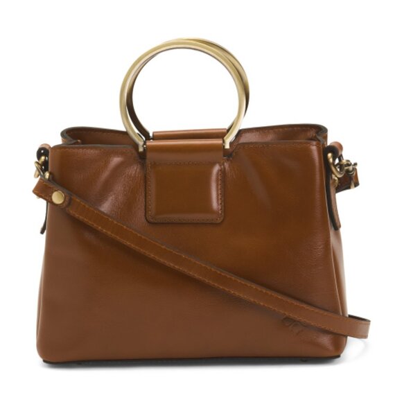 Patricia Nash Handbags - PATRICIA NASH Leather Empoli Satchel With Metal Handles And Crossbody Strap